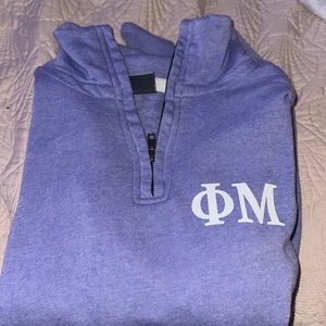Phi mu zip collar sweatshirt